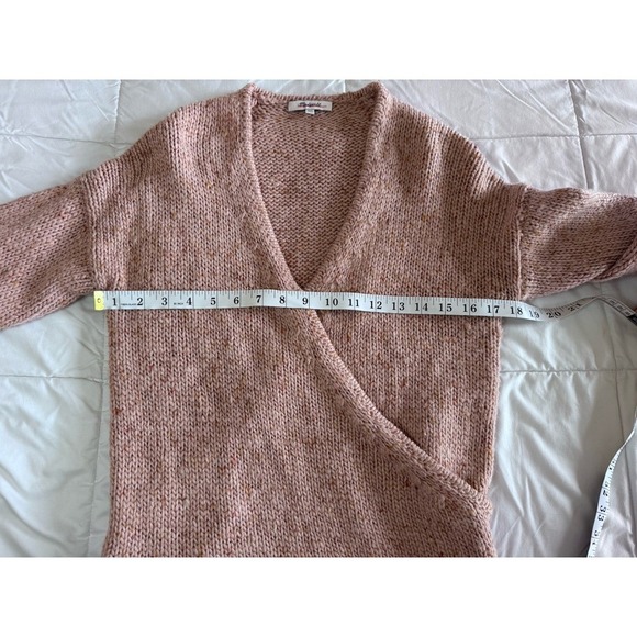 Madewell Beresford Wrap-Front Pullover Sweater Pink Oversized Women's Size XXS - Picture 3 of 8